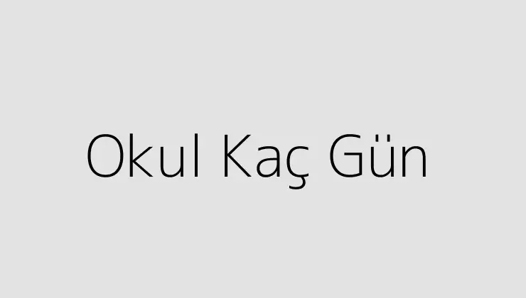 Okul Kaç Gün.