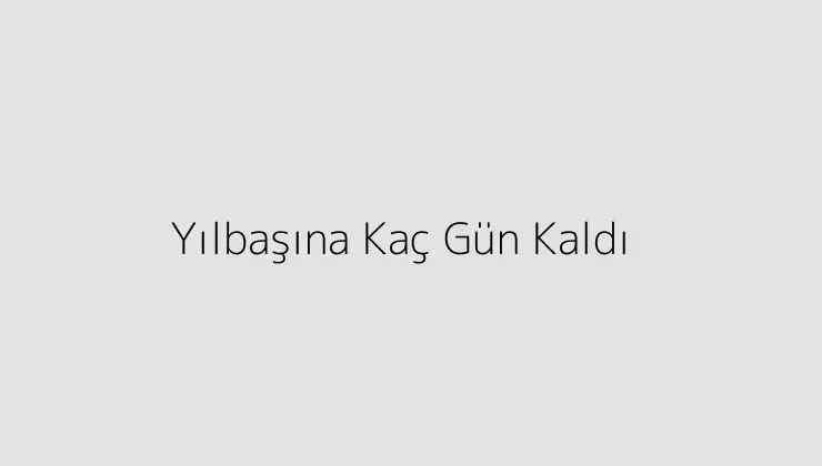 Yılbaşına Kaç Gün Kaldı.