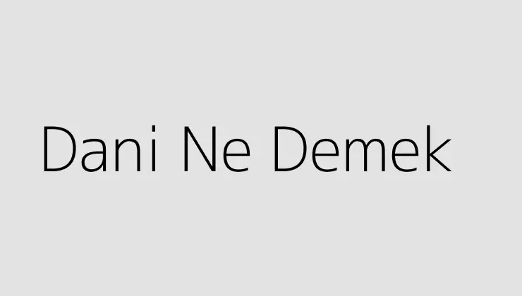 Dani Ne Demek