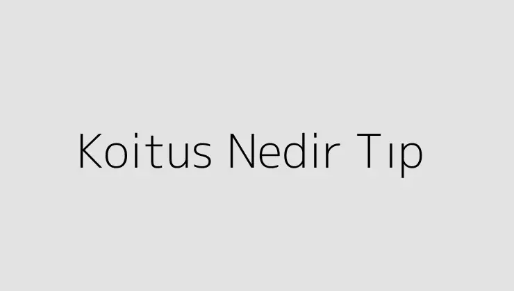 Koitus Nedir Tıp