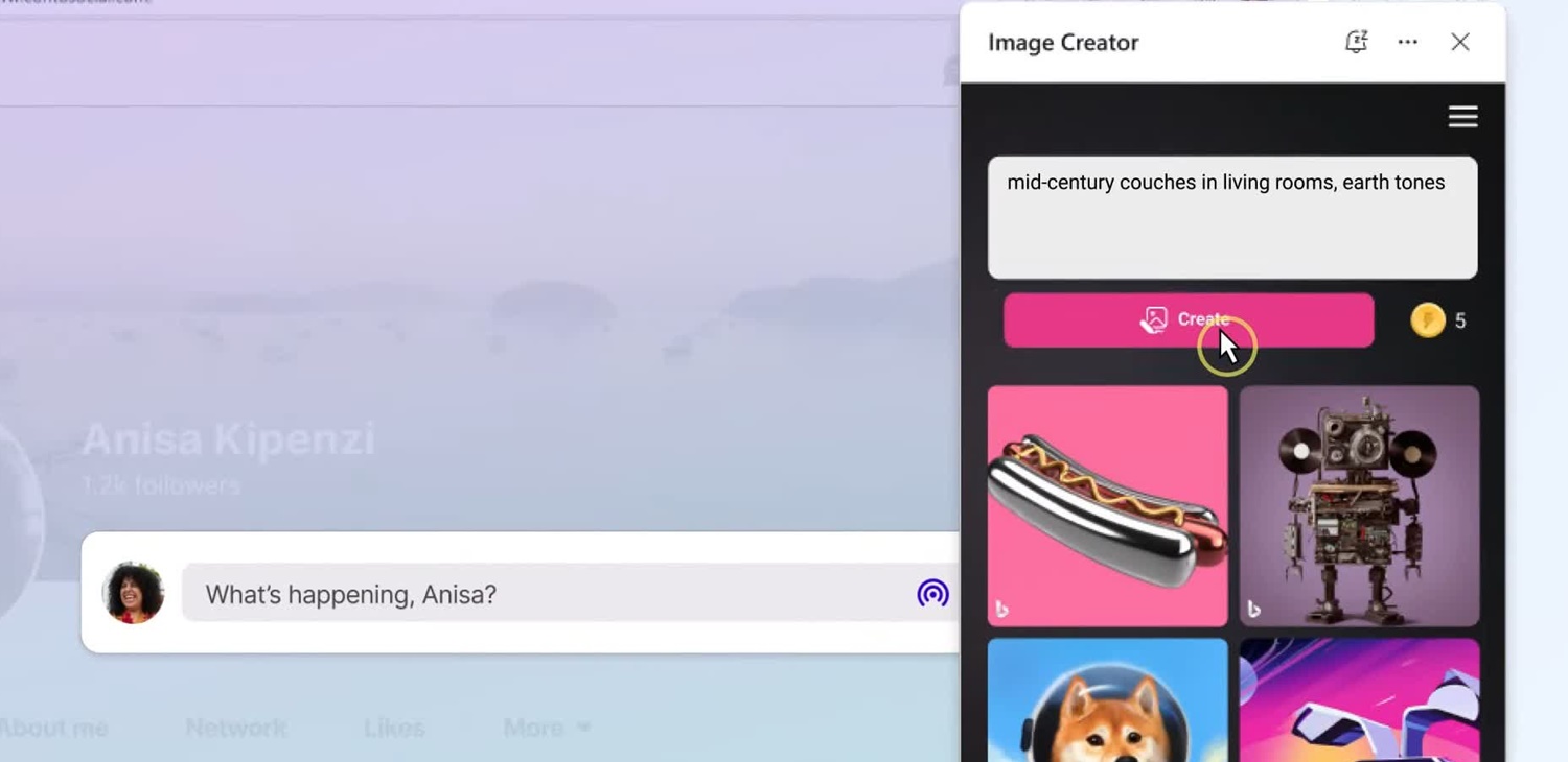 Microsoft Edge, DALL-E-Powered AI Image Creator Aracını Masaüstü İçin Getiriyor