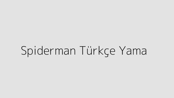 Spiderman Türkçe Yama