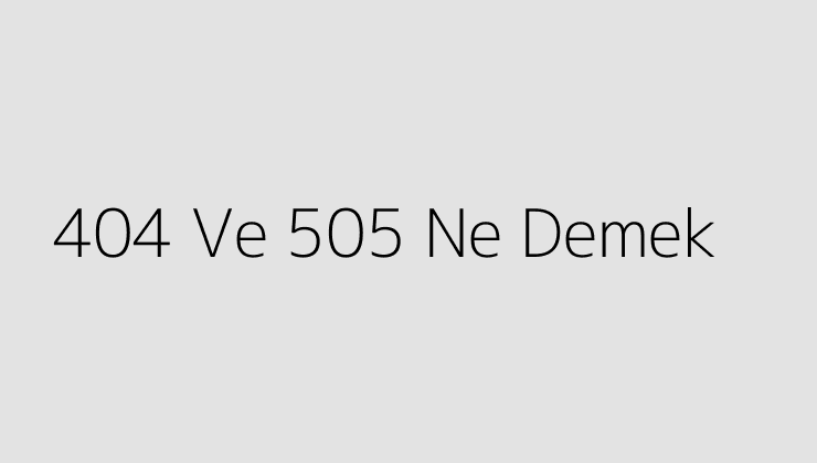 404 Ve 505 Ne Demek?