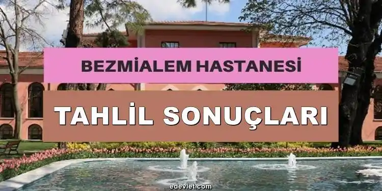 Bezmialem Tahlil Sonuçları Sorgulama 2024 (e Sonuç Öğrenme)